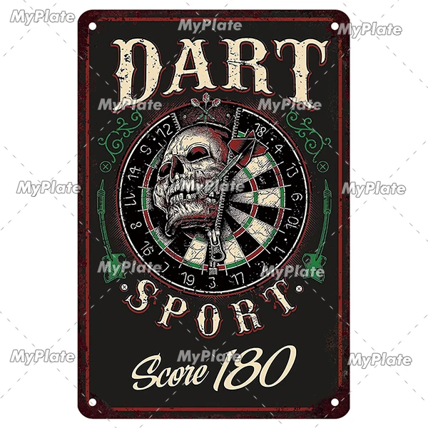 Vintage Metal Darts Sign - Bar & Club Wall Decor Art Poster Gift