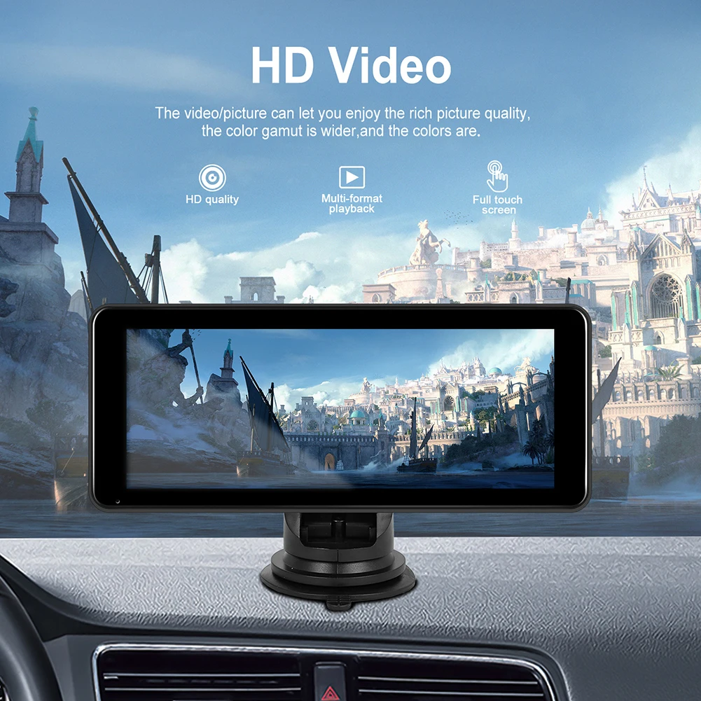

Автомобильный видеоплеер, 6,86 дюйма, сенсорный HD-экран, совместимый с CarPlay, Android, автомобильный беспроводной, Bluetooth, поддержка TF-карты