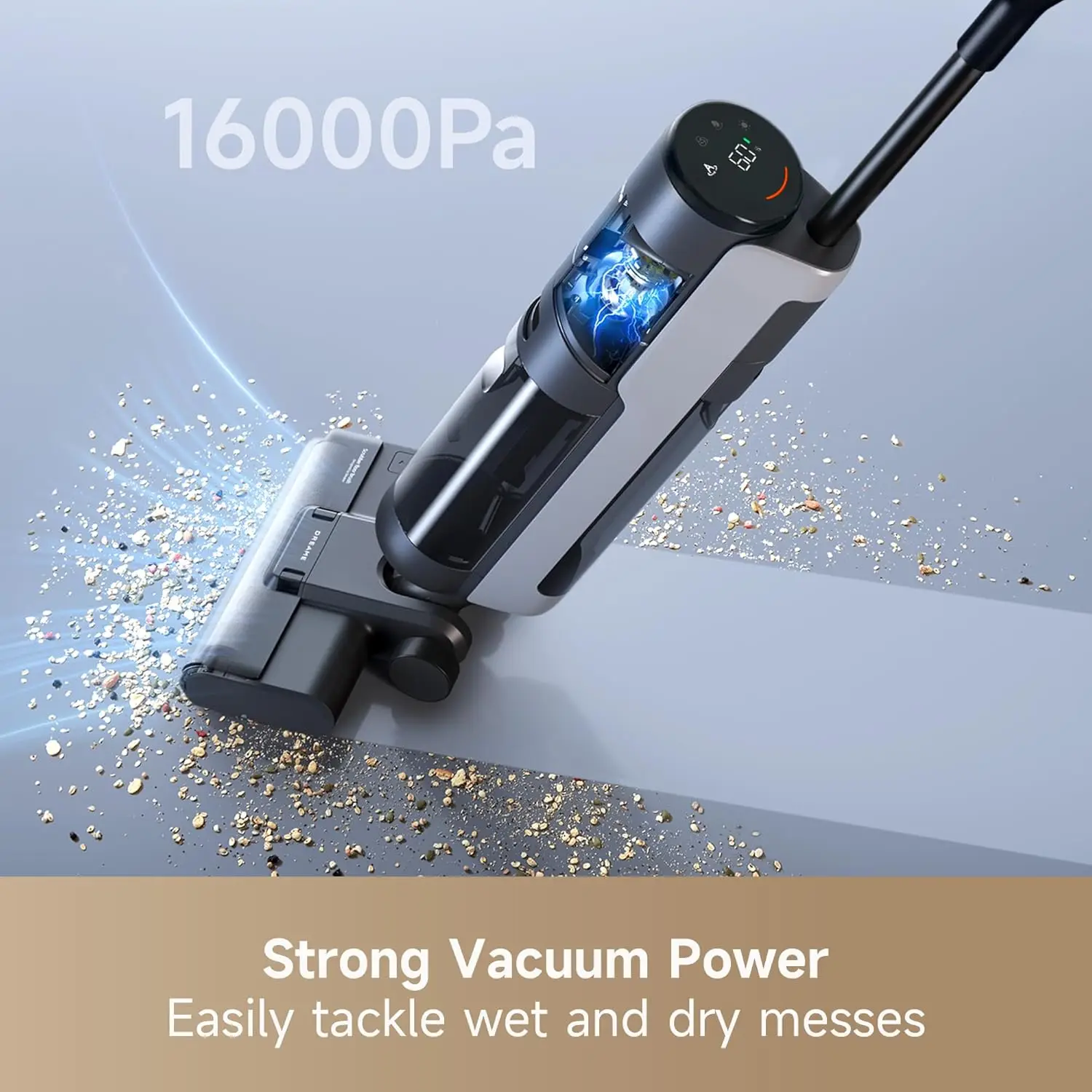 H12S Cordless Vacuum Mop, Vacuum and Mop at The Same Time, Wet Dry Vacuum for Hard Floors, Edge Cleaning, Hot Air Drying