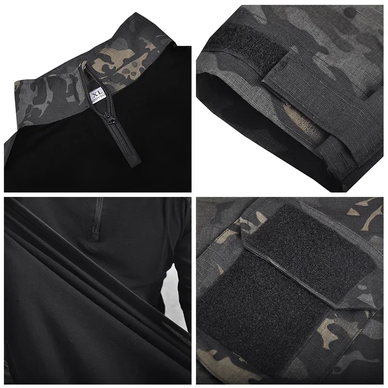 Tactical Suit Ghillie Suit Combat Uniform HAN WILD Cotton Hunting Suit Multicam Shirt Climbing Pants Camouflage Tactical Combat Ghillie Suit Men Outdoor Airsoft