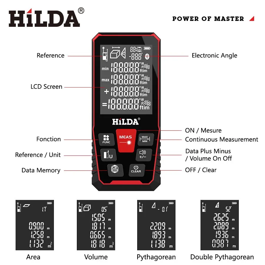 Laser Distance 50M/100M/120M Rangefinder Professional Meter Laser Range Finder Ruler Test Tool