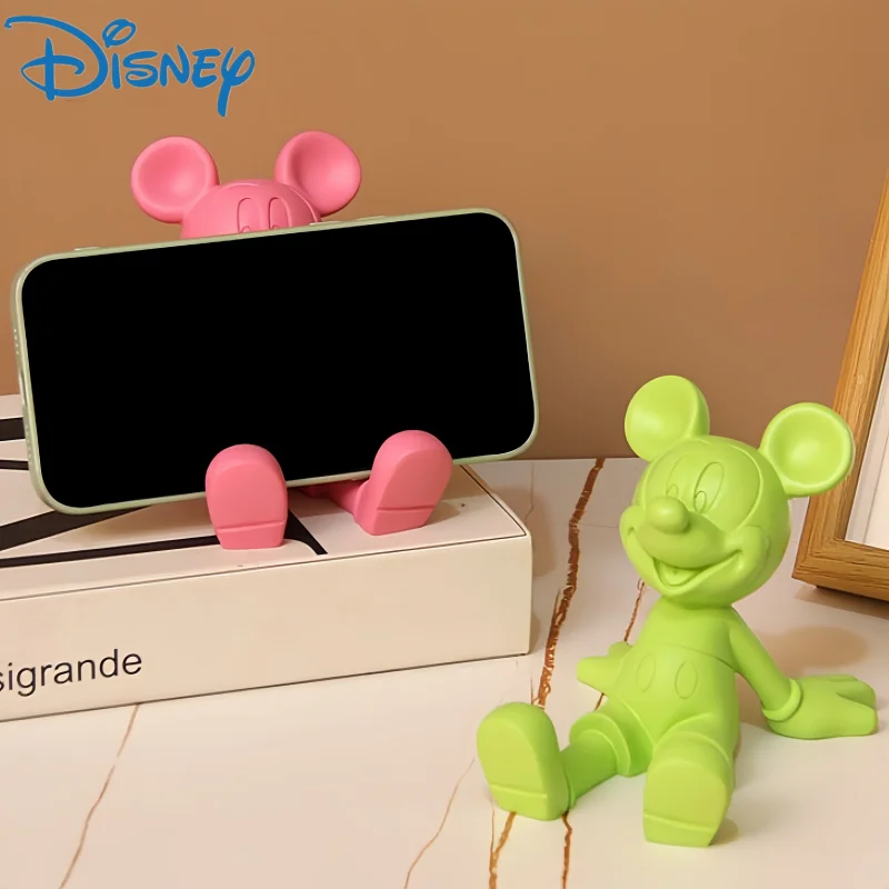 

Разноцветный кронштейн для сотового телефона с Микки Маусом Disney, милые настольные украшения, мультяшная мебель, украшение, детский подарок на день рождения, игрушка