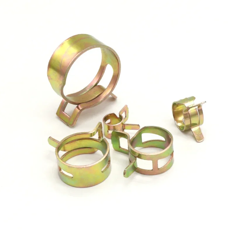 10/20/50pcs/Lot 65MN Manganese Steel Galvanized hose clamps Spring Hose Clamp Inner Dia 5mm-25mm Elastic Steel Buckle Water Pipe Hoop