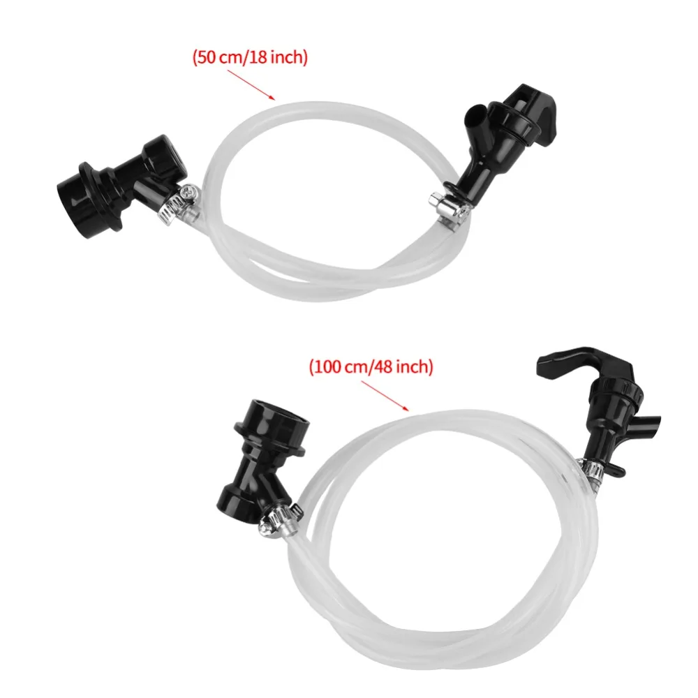50/100cm Beer Line With Picnic Tap Ball Lock Disconnect For Cornelius Home Brew Keg House Home Brew Beer Brewing Pipe Hose