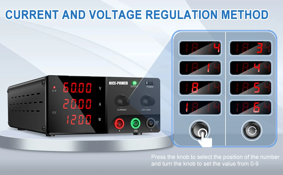 60V 20A 48V Labornetzteil DC Einstellbar 30V 20A Stromquelle 15V 60A Ausgang 600W 900W 1200W Für Batterieladung Reparatur – Detail 5