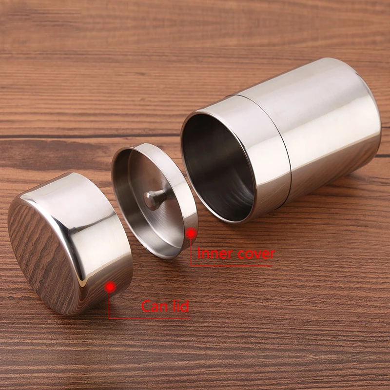 Draagbare reistheeblik 304 roestvrij staal voor levensmiddelenkwaliteit Theebus Draagbare kleine luchtdichte blikken Melkpoederblikken Metalen koffieblikken_voghion.com