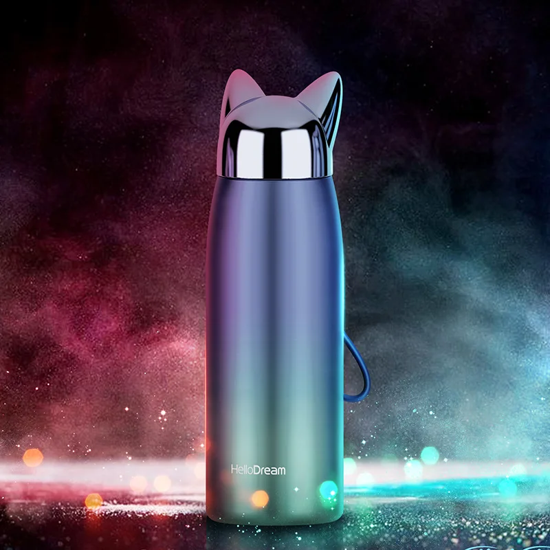 300ml Thermos Bottle Stainless Steel Vacuum Flasks Cute Cat Ear