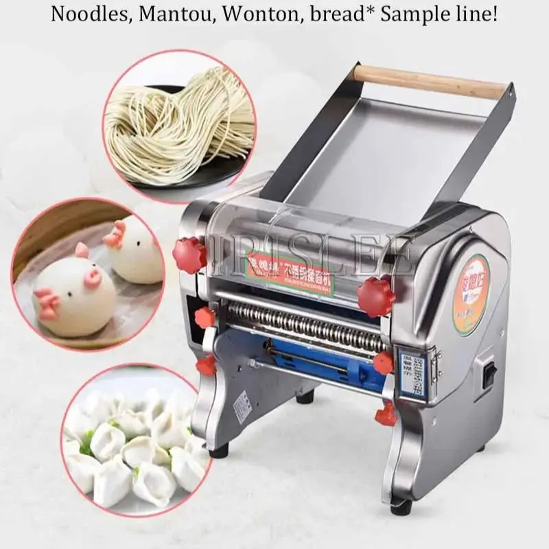 

550 Вт 220 мм широкая Коммерческая электрическая машина для прессования лапши, устройство для изготовления пасты из нержавеющей стали, многофункциональная прокатка лапши