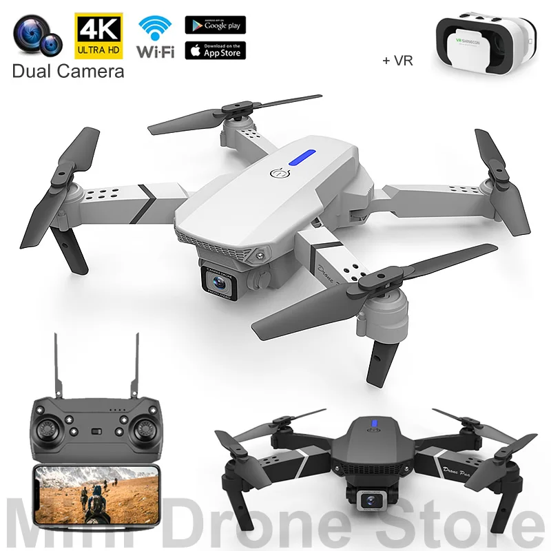 E88 Pro Drone with 4K Camera, WiFi FPV 1080P HD Dual Foldable RC