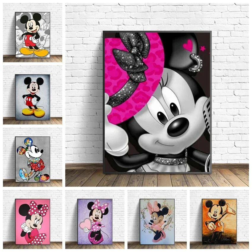 Disney Mickey Mouse 5D DIY Diamond Painting Mickey And Minnie Cartoon Cross Stitch Embroidery Anime Mosaic Child's Birthday Gift