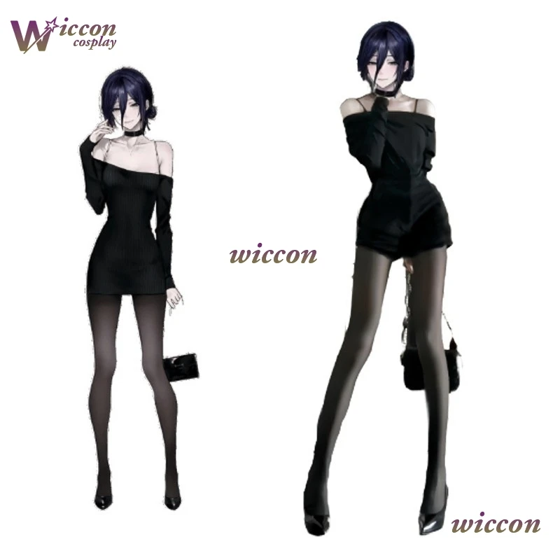 Reze Cosplay Costume Black Sexy Dress Anime Chainsaw Cos Man