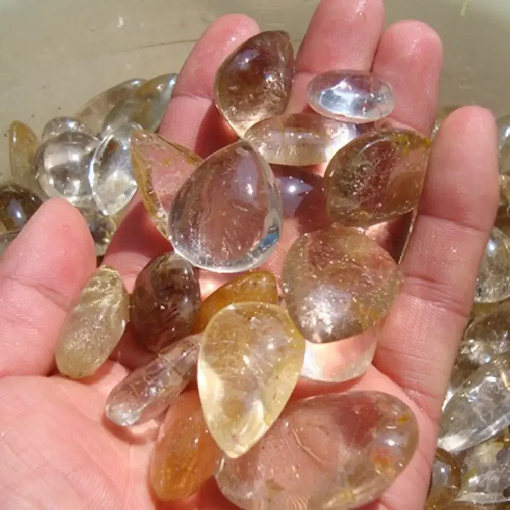 Yellow Citrine Rutilated Quartz Natural Crystal Healing Stone