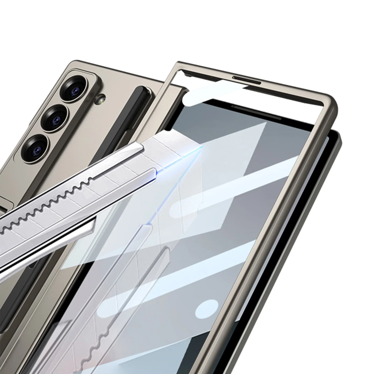 For Samsung Galaxy Z Fold 6 5 4 3 5G Phone Case Pen Groove Folding Stand High-End PC Delicate Touch With Stylus Drop-Proof Cases