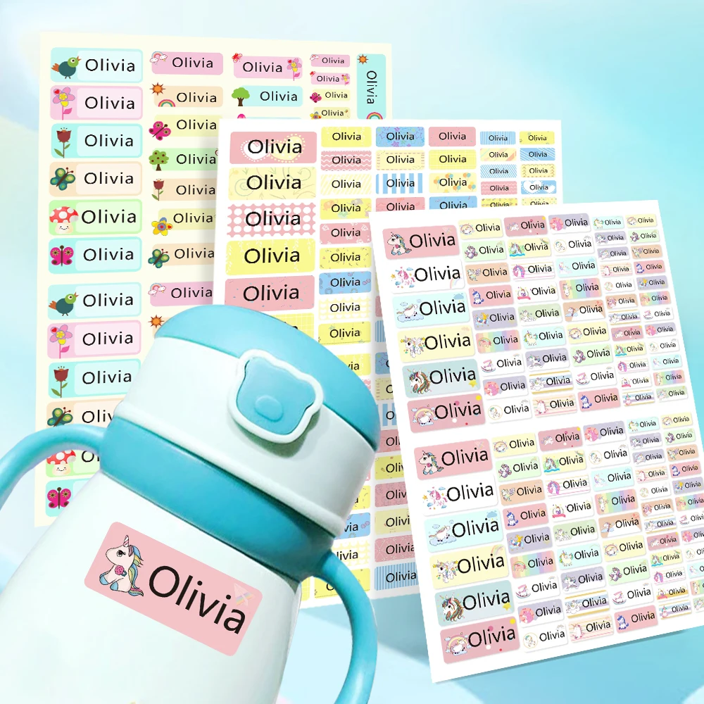 Transparent Sticker Label Sticker Multi Size Personalized Name Decal Sticker In Hebrew Customize Self-adhesive Waterproof Label Children Stationery School Office