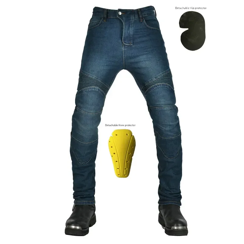 Imperméable Pantalon De Moto CE Armure Motocross Pantalon D'équitation Avec Bande Réfléchissant Vêtements de Moto pour Toutes Les Saisons, BLACK E, XL