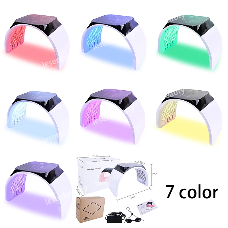 7 Colors LED Facial Mask PDT Red Light Therapy Facial Machines Spectrometer Face&Body LED Mask PDT Machine for Skin Care Tools
