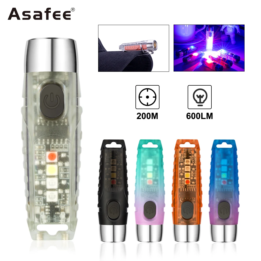 

Asafee S12 Tiki 600LM EDC Mini Light 32H Battery Life Type-c Rechargeable Lamp IP65 Waterproof Flashlight Tail Magnet Keychain