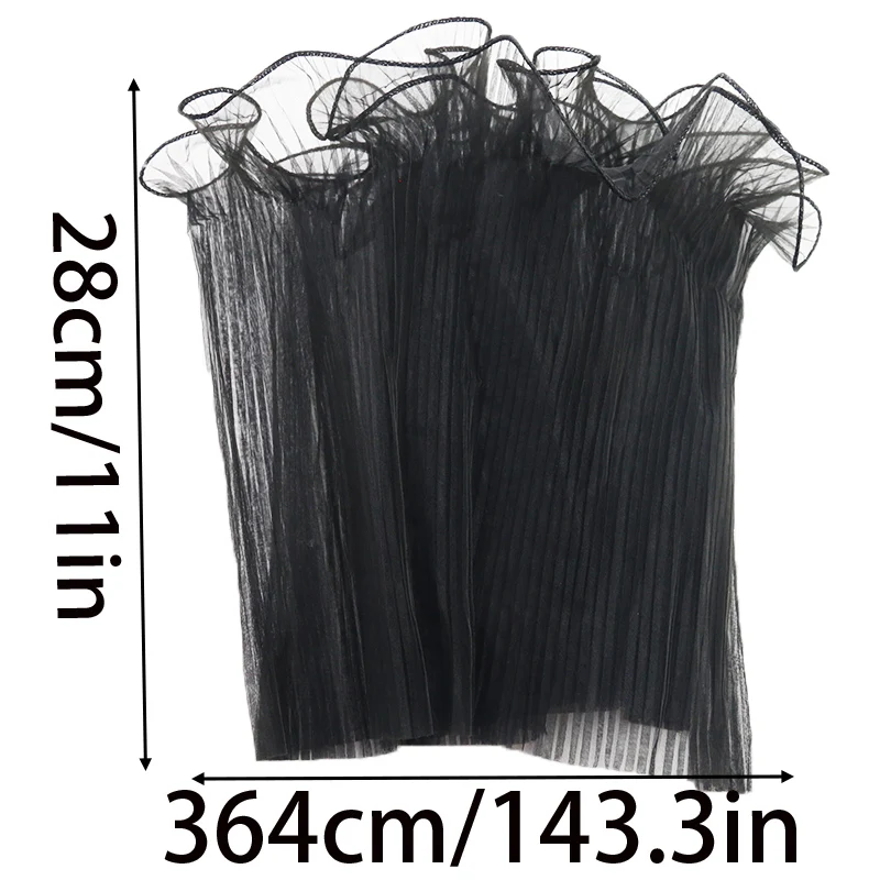 (4 Yards/Pack) 28cm Plain Edged Wave Gauze Fresh Flower Packaging Lace Gift Wrapping Material DIY Wedding Decoration