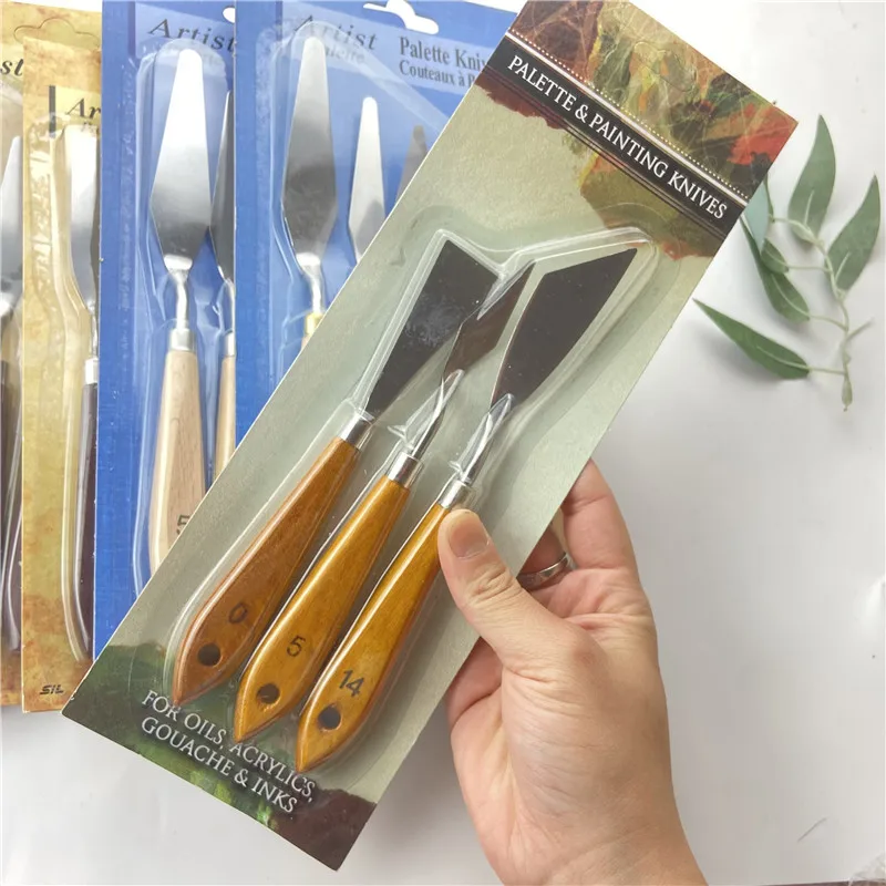 5Pcs/Set Stainless Steel Oil Painting Knives Artist Crafts Spatula Palette  Knife Oil Painting Mixing Knife Scraper Art Tools