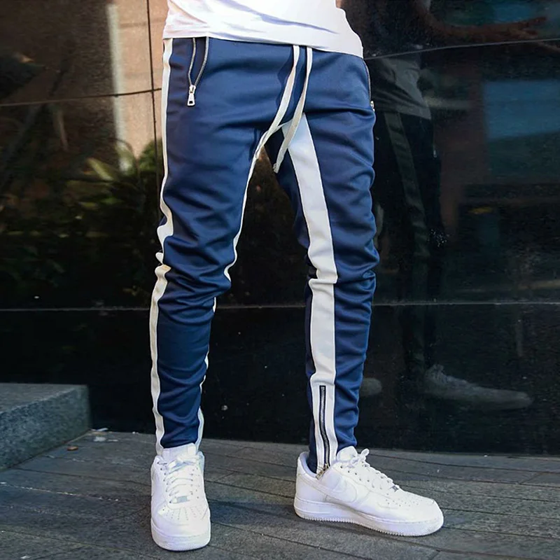 

Fashion Gym Men's Patchwork Fitness Sports Casual Pants Running Training Workout Track pants Male Jogging Trousers Sweatpants