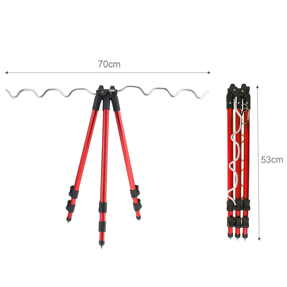 Support de canne à pêche télescopique en alliage d'aluminium à 5 ou 7 rainures, trépied Portable et pliable, pour pêche en mer