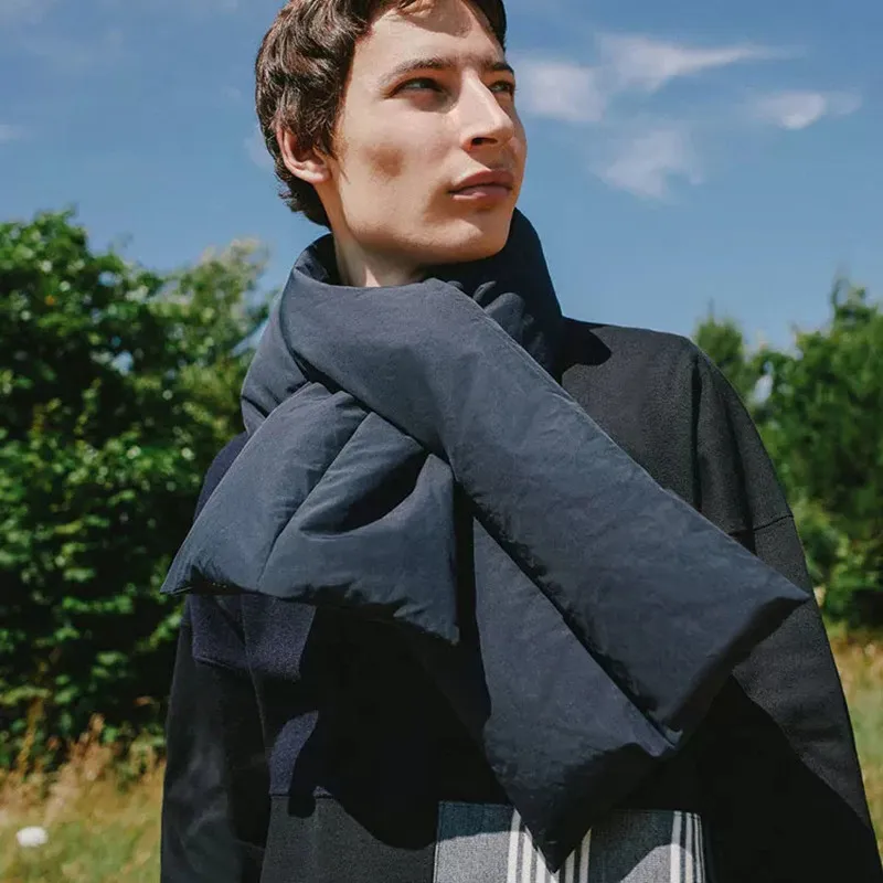 Puffy Scarf Waterproof Shawl Fashion Quilted Headscarf Puffer - Main Image