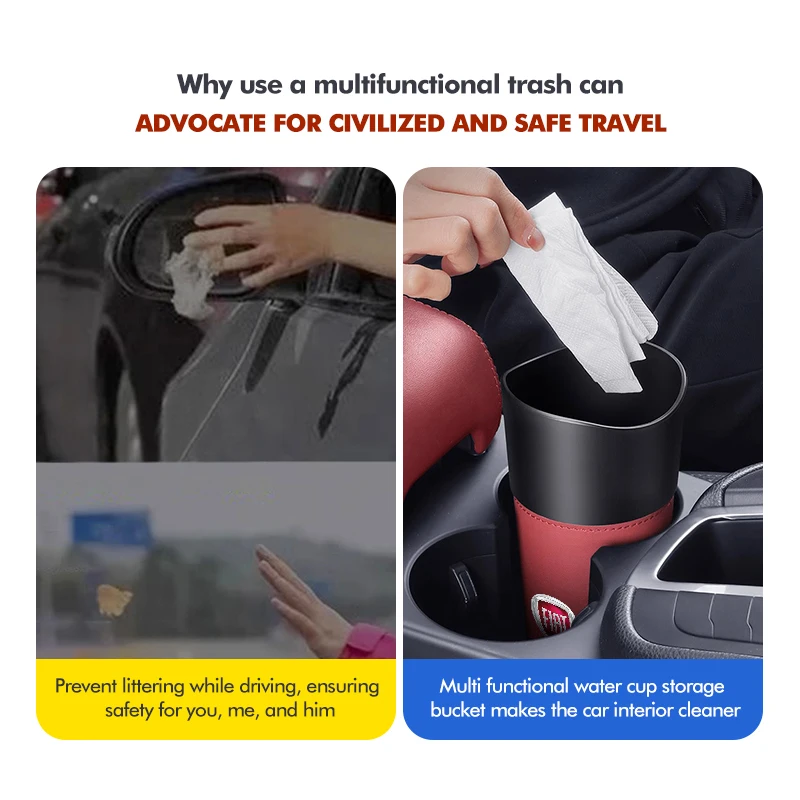 Car Trash Vehicle Leather Garbage Bin Storage Box Holder Rubbish For Fiat Grande Punto 500 Abarth Tipo Panda Brave Stilo Palio