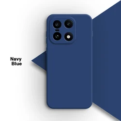 Luxurious Soft Silicone Phone Case with Lens Protection and Internal Flocking Design for OnePlus 15 (Navy Blue)