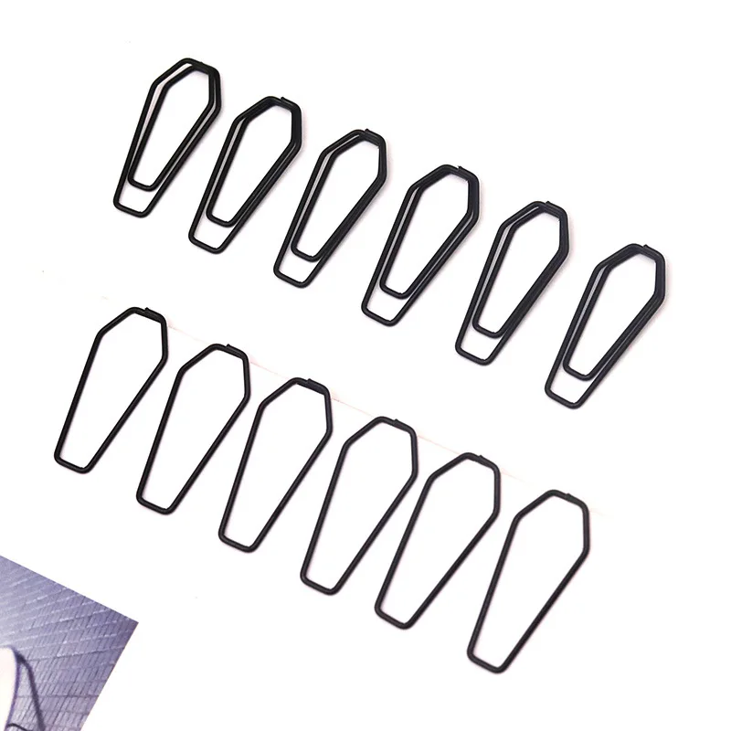 Paper Clips Black Coffin Shape Halloween Gift Office File Papers Classification Funny