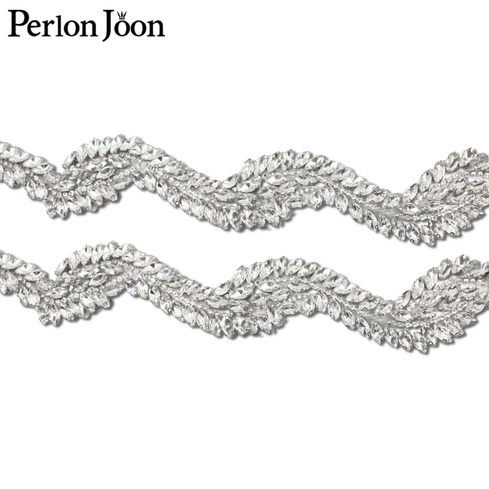 Silber ab Farbe Kristall Strass Trim X Form DIY Strass Band Hot Fix Bügeln Kleid Schuhe Dekoration Zubehör TR168 – Detail 7