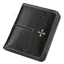 Elegant Women's PU Leather Wallet - Short Hasp Purse with Coin and Card Holders, Available in Blue and Red (Black1)