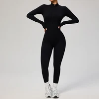 TRY TO BN Women's Jumpsuit Long Sleeve Zipper Shapewear Bodysuit Yoga Fitness One Piece Tights Gym Clothing Mono Deportivo Mujer - Image 6