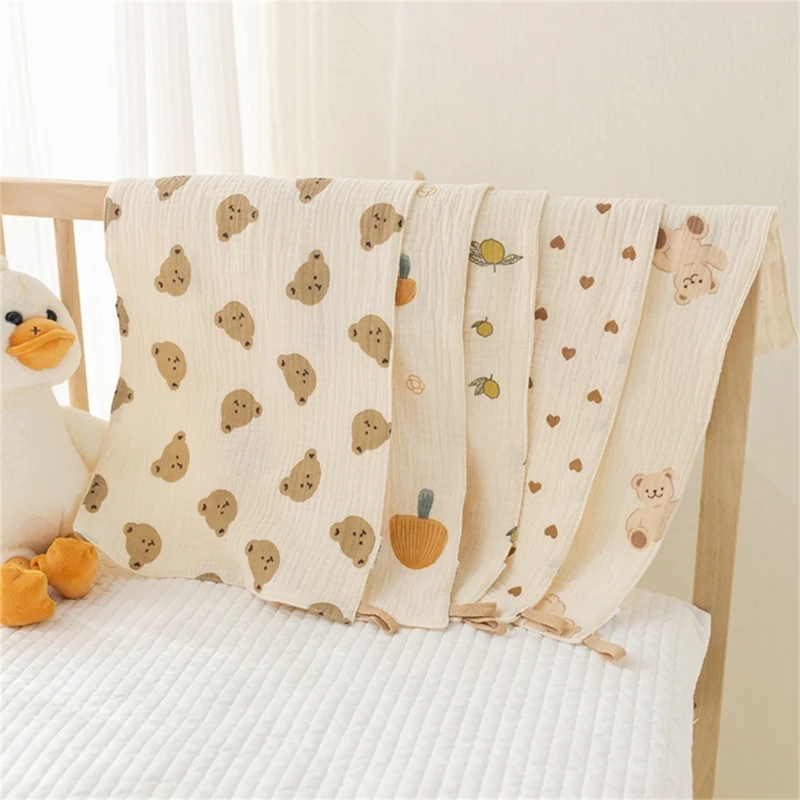 Baby Towel for Drooling Teething Bibs Burp Cloth for Kids 4-Layer Handkerchief Sweat Absorb Towel Facecloth Flat Pillow