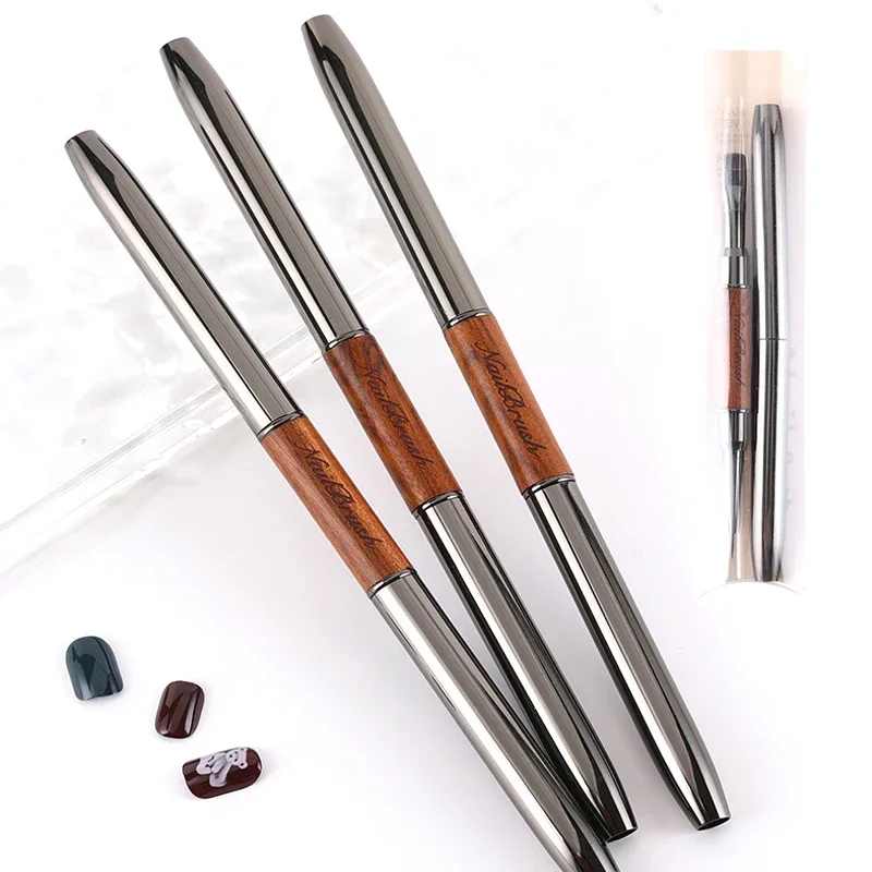 Dual-ended Nail Brush Acrylic Nail Art Brushes Professional UV Gel Polish Liner Flower Painting Drawing Manicure Tools 1PC