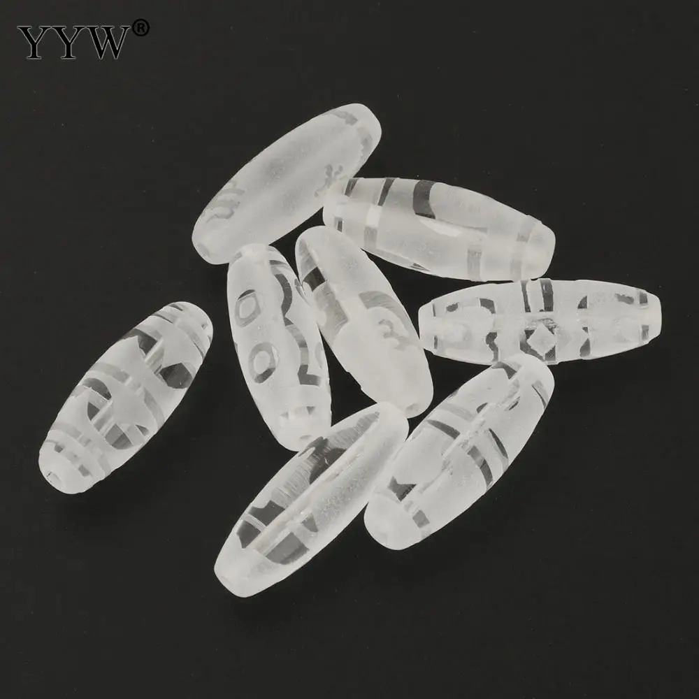 1PC White Crystal Natural Clear Quartz Beads For Bracelet Jewelry Making Frosted Tibetan Dzi Beads Kuanyin Ruyi 12x30mm/12x38mm