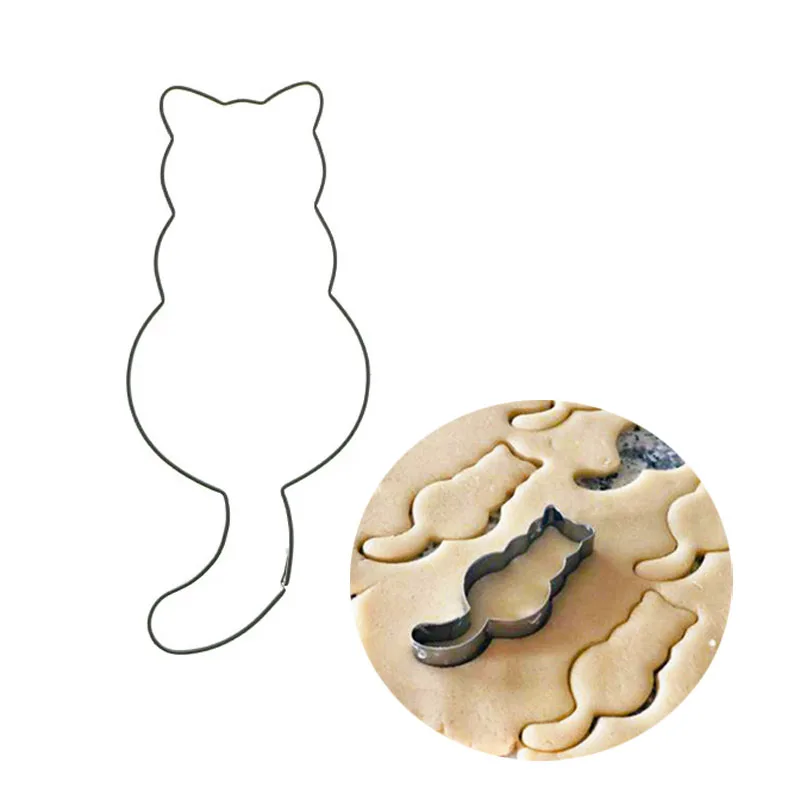 Cookie Cutter Stainless Steel Cat Shape Biscuit Cake Baking Mold Tool
