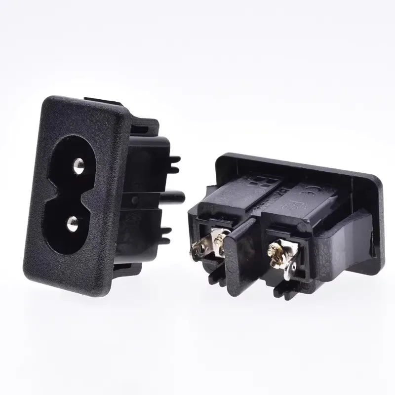 Conector Preto do Soquete da Tomada do Poder Terminais Soquete de Entrada Iec320 c8 C.a. 250v 2.5a 10 Peças