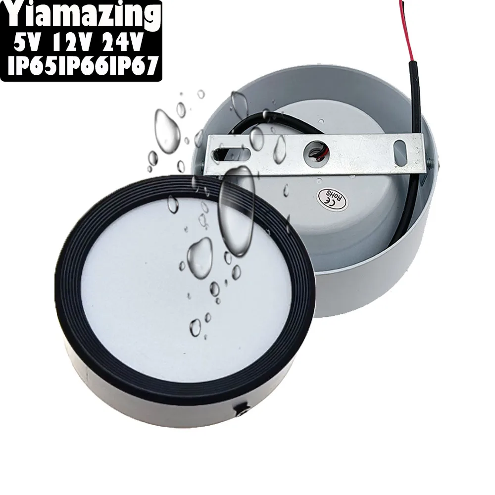 IP67 Ultrathin Surface Mounted 12V 24V Outdoor Waterproof IP65 IP66 LED Downlight 7W 9W 12W 15W 18W LED Porch Wall Lamp Light