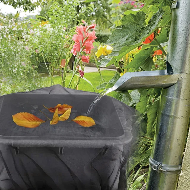 Víz Fenekű Nettó Időjárás -Ellenálló Szúnyogok Védelme Kültéri Esőhordó Háló Burkolat Esőgyűjtő Védő Porfedés Fekete - Image 4