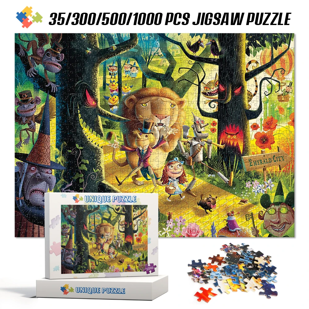 Fairy Tale Wizard of Oz Cartoon Jigsaw Puzzle 1000 Pieces Jigsaw Puzzle for Adults Anime Pattern Puzzle Toys for Children Gifts