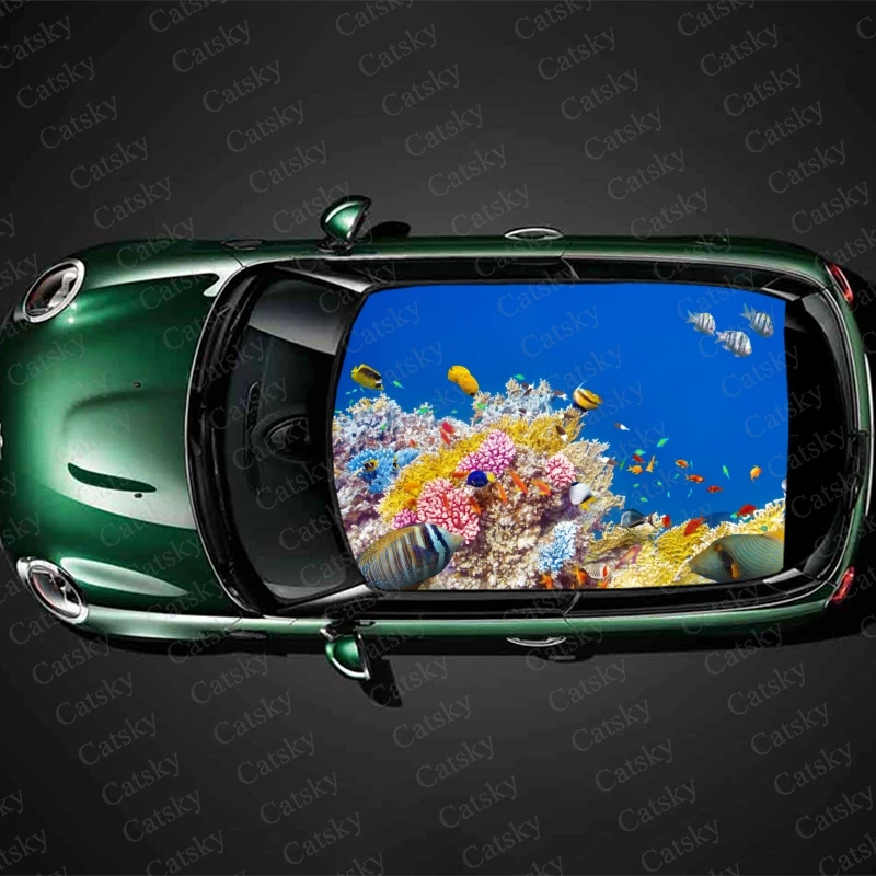 

The underwater world Car Roof Sticker Wrap Racing SUV Accessories Packaging Painted PVC Custom Car Graphic Decal