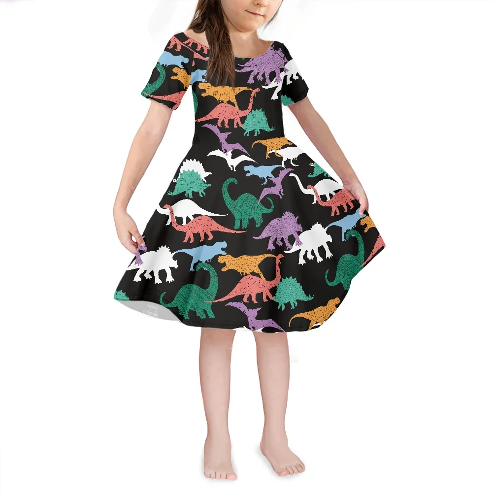 

Детское платье с коротким рукавом, с цветочным принтом