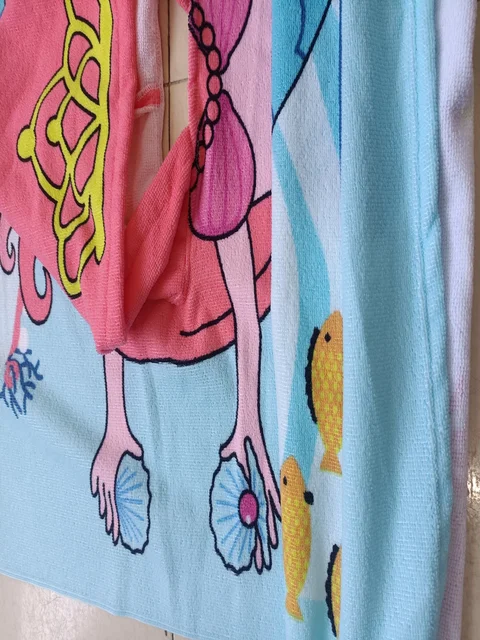 Beach Towel For Kids Hooded Bath Towel Poncho Kids Towel Microfiber Baby Towel For Girls 2-6 Years Bathroom Beach Swim Cover 3