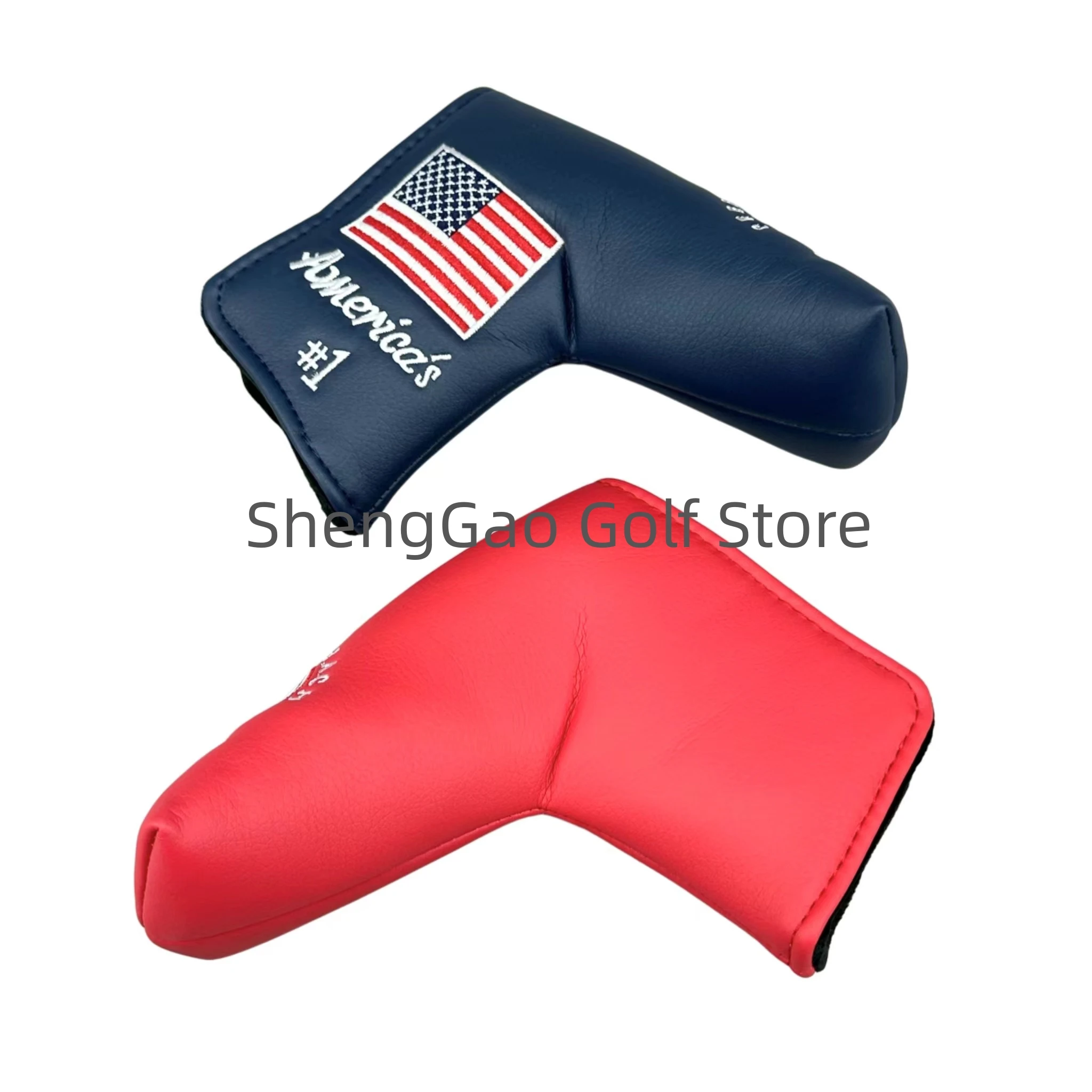 1pc Golf Putter Cover PU Leather Closure Pine Pattern Golf Club Cover Blade Putter Cover Protector 4