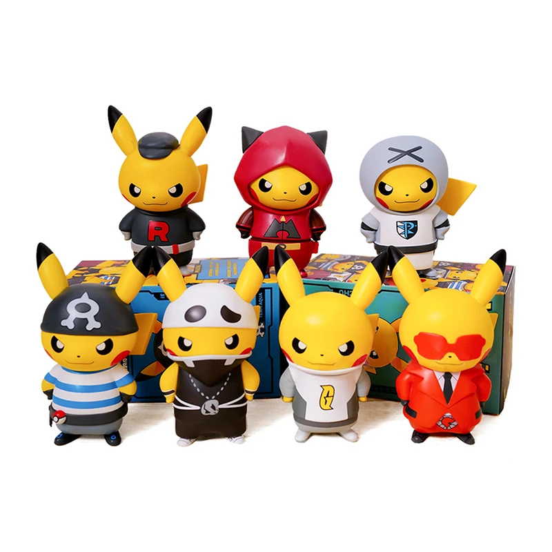 Pokemon Figure Dolls Official Genuine Prank Costumed Pikachu Series - Abcdefg Villain Rocket Team Giocattoli Per Bambini Regali Di Compleanno