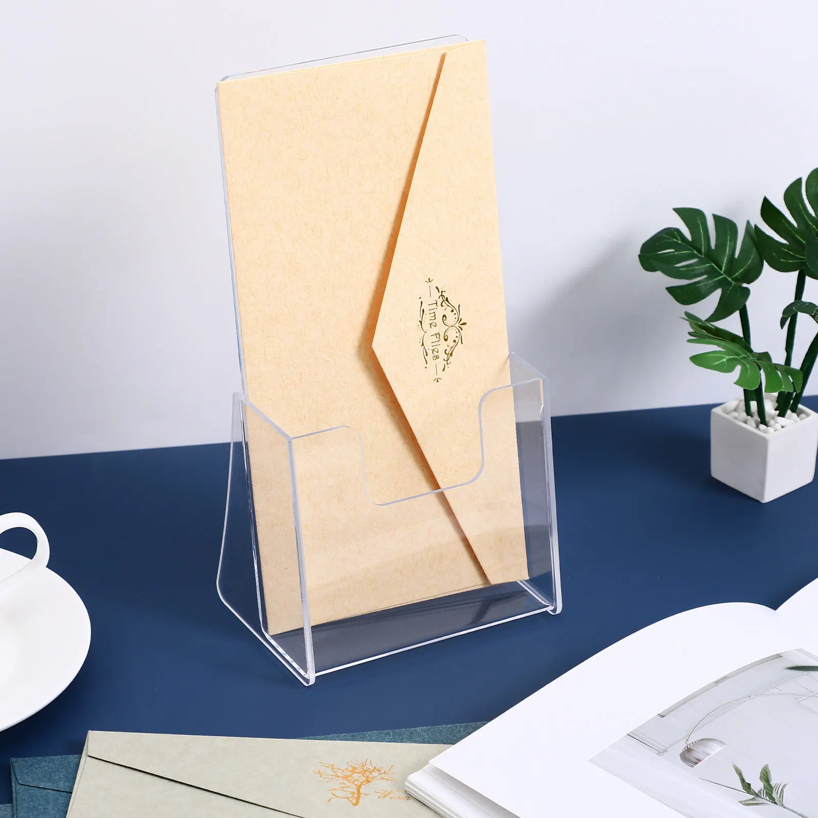 아크릴 브로셔 홀더 디스플레이 스탠드 투명하고 안정적인 경량 팜플렛 스탠드 ..