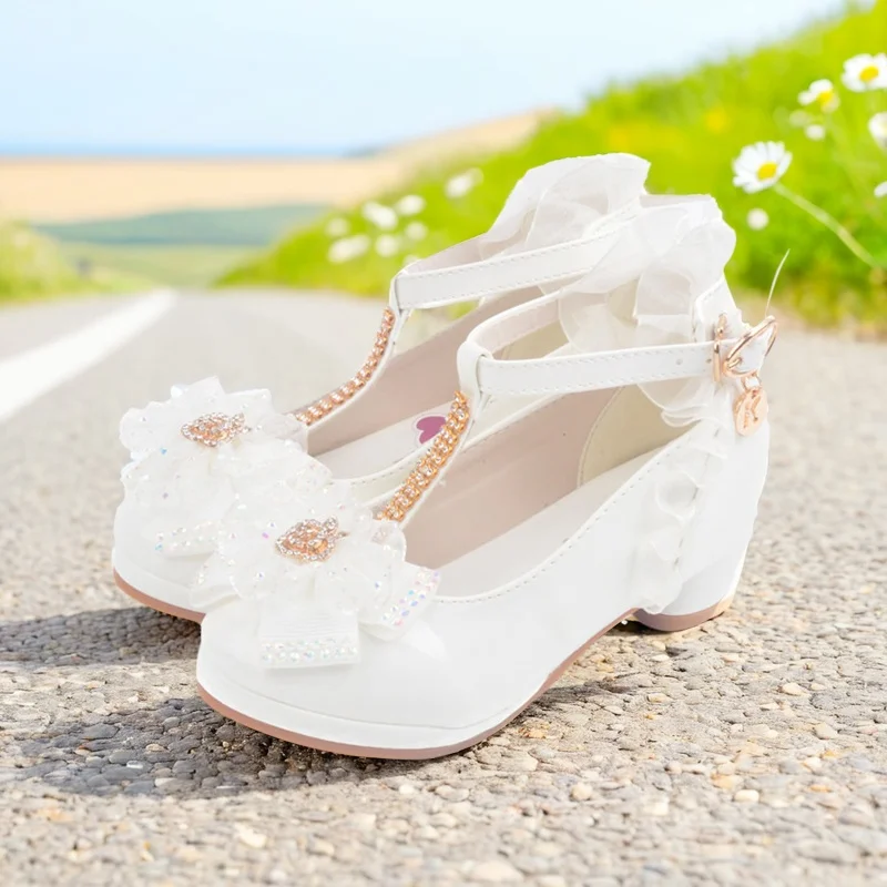 Weiße Babyschuhe Mit Kristallen – Für Mädchen 3-6 Monate, Größe 18-19 Cm, Weiche Stoffsohle