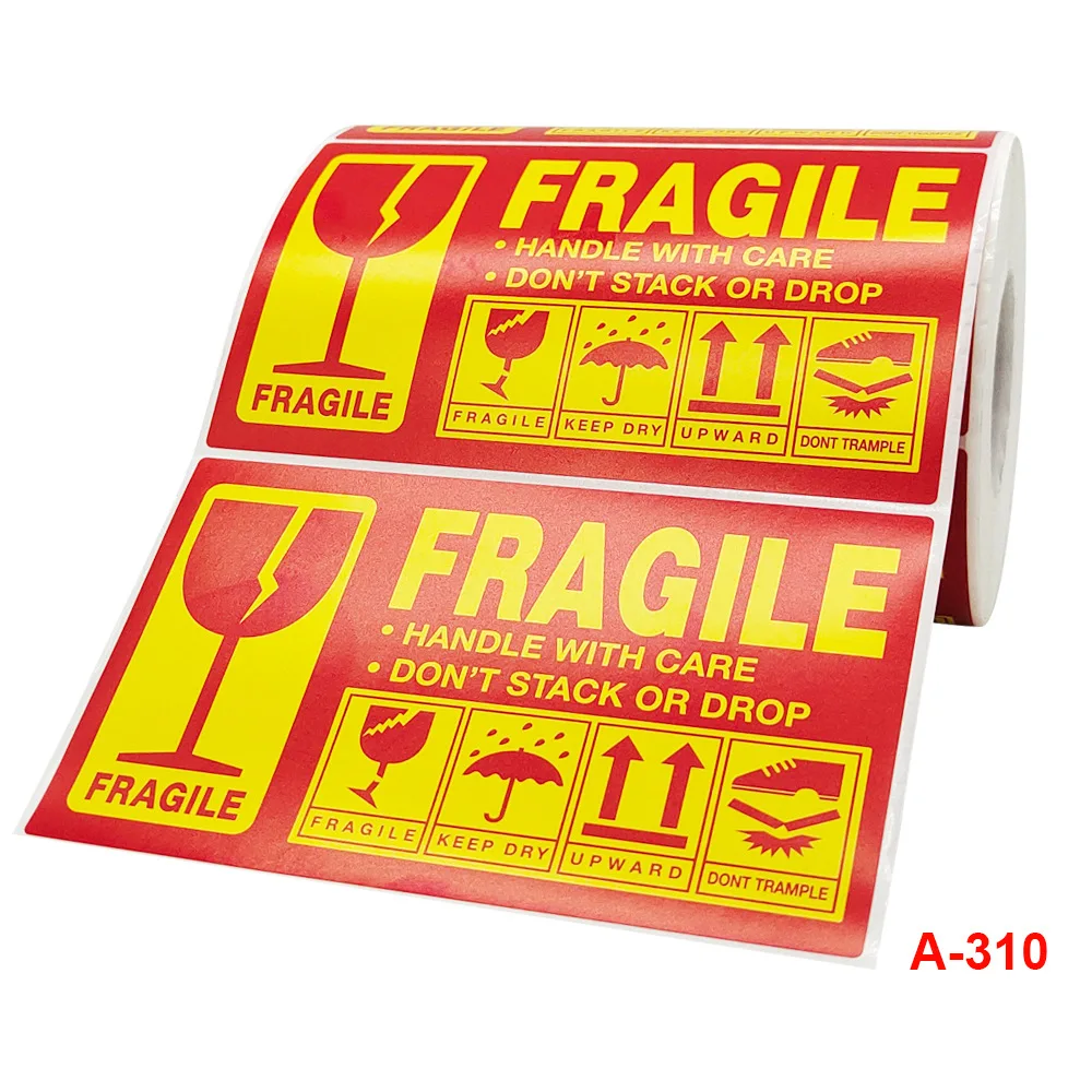 

300pcs Fragile Warning Label Sticker Logistics Accessories Hazard Warning Sign Handle With Care Keep Express Label Adhesive