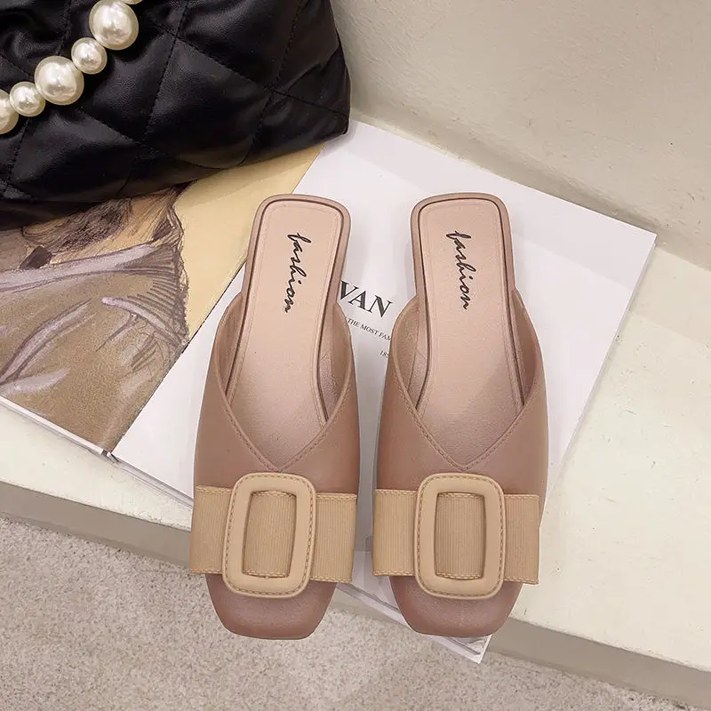 Women's Half Slippers New Summer Fashion Sandals and Slippers Small Fragrance Muller Shoes Trendy Shoes Zapatos Para Mujer