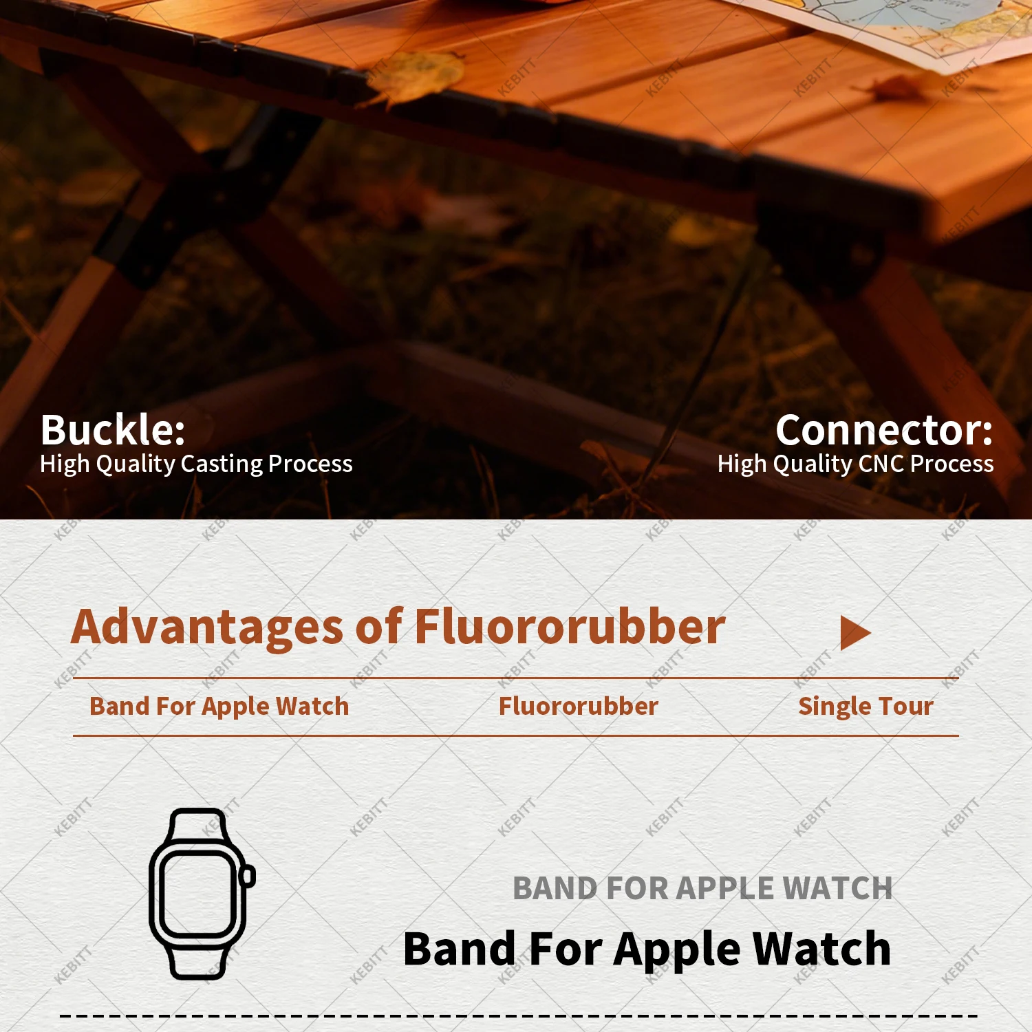 2026 Kilim Armband für Apple Watch Series 12 11 10 Ultra 4 3 2 SE 3 mit Faltschließe, Iwatch 46 42 41 45mm 49MM Fluoroelastomer-Band – Detail 3